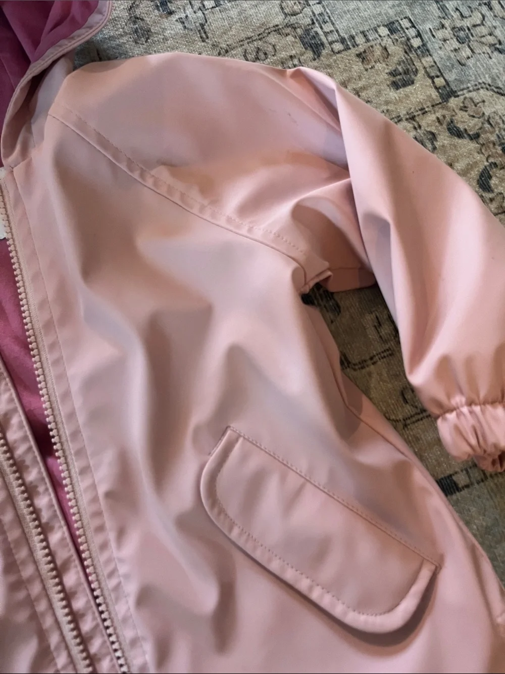 Old Navy Light Pink Hooded Raincoat for Kids